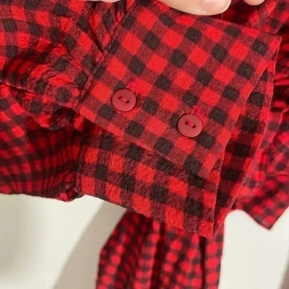 Urban outfitters red gingham wrap front top medium - Picture 6 of 8